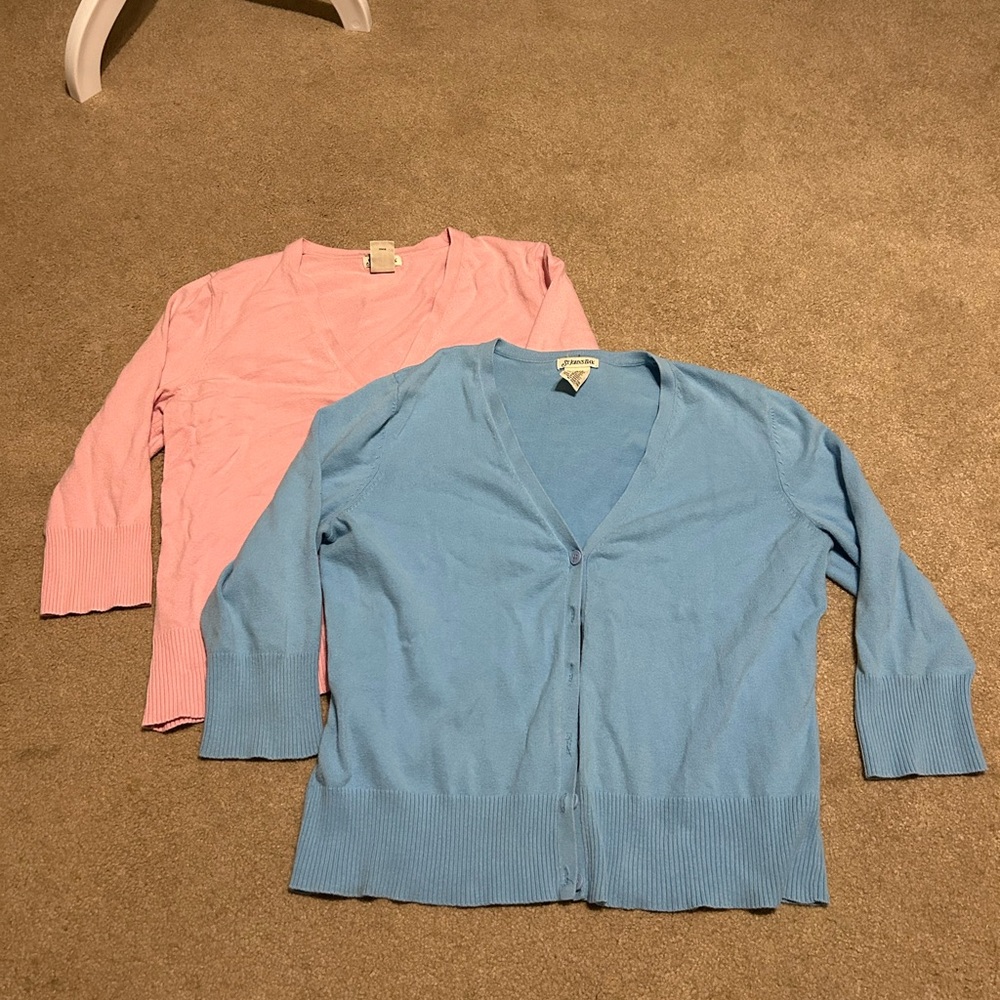 EUC Set of 2 Women’s Pink & Blue Cardigans
